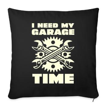 Garage Time: Gears & Wrenches - Sofa pillowcase 17,3'' x 17,3'' (45 x 45 cm) - black - Front