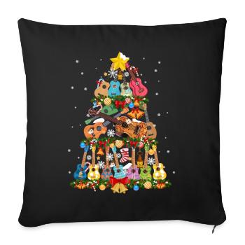 Hawaiian Ukulele Uke Christmas - Sofakissenbezug 45 x 45 cm - Schwarz - Vorne
