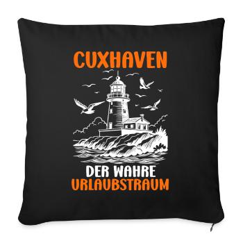 Cuxhaven THE TRUE HOLIDAY DREAM Fun - Sofa pillowcase 17,3'' x 17,3'' (45 x 45 cm) - black - Front