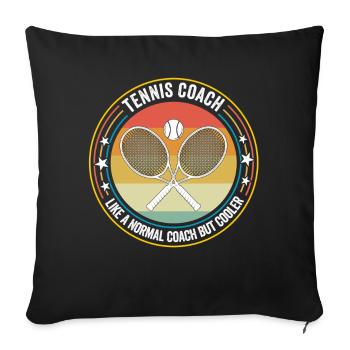 Coach de tennis comme un coach normal mais plus cool - Housse de coussin décorative 45 x 45 cm - noir - Devant