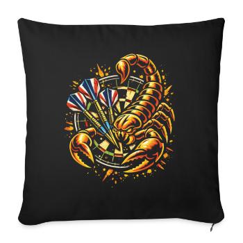 Darts | Sting with every Fling - Skorpion - Sofa pillowcase 17,3'' x 17,3'' (45 x 45 cm) - black - Front