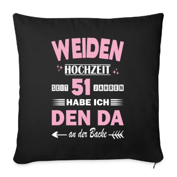 51 Years Relationship Anniversary Wedding Anniversary - Sofa pillowcase 17,3'' x 17,3'' (45 x 45 cm) - black - Front