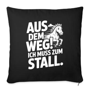 Riding out of the way to the stable horse girl horses - Sofa pillowcase 17,3'' x 17,3'' (45 x 45 cm) - black - Front