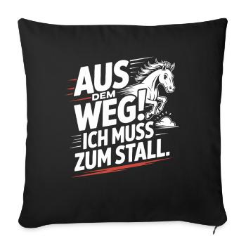 Riding out of the way to the stable horse girl horses - Sofa pillowcase 17,3'' x 17,3'' (45 x 45 cm) - black - Front