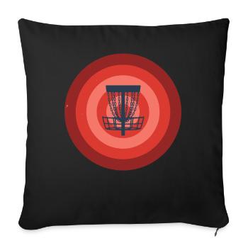 Disc Golf Basket Target Funny Disc Flying Disc - Sofa pillowcase 17,3'' x 17,3'' (45 x 45 cm) - black - Front