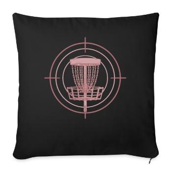 Disc Golf Korb Ziel lustiger Disc Golfer fliegt - Sofakissenbezug 45 x 45 cm - Schwarz - Vorne