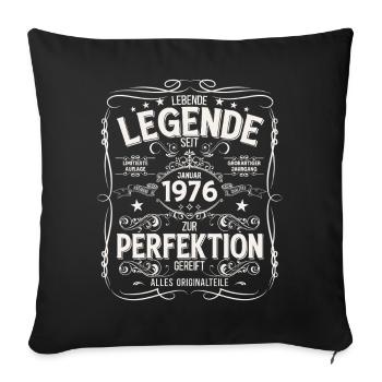 Légende du 50e anniversaire Millésime janvier 1976 - Housse de coussin décorative 45 x 45 cm - noir - Devant