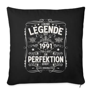 Légende du 35e anniversaire janvier 1991 - Housse de coussin décorative 45 x 45 cm - noir - Devant