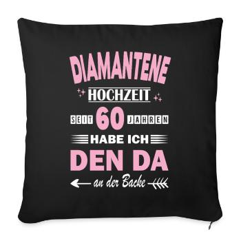 60 ans de relation Anniversaire de mariage - Housse de coussin décorative 45 x 45 cm - noir - Devant