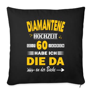 60 ans de relation Anniversaire de mariage - Housse de coussin décorative 45 x 45 cm - noir - Devant
