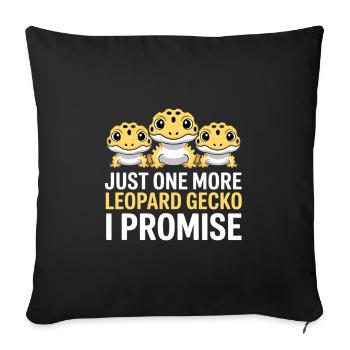 Leopard Gecko Trio Promise - Sofa pillowcase 17,3'' x 17,3'' (45 x 45 cm) - black - Front
