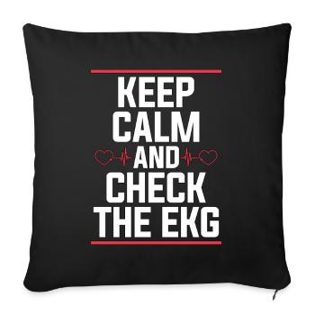 Cardiac Tech Keep Calm And Check The Cath Lab - Sofa pillowcase 17,3'' x 17,3'' (45 x 45 cm) - black - Front