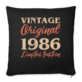 Vintage Original 1986 Limited Edition Anniversaire - Housse de coussin décorative 45 x 45 cm - noir - Devant