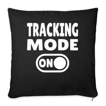 Tracking Mode ON – Tracking Adventure - Sofa pillowcase 17,3'' x 17,3'' (45 x 45 cm) - black - Front