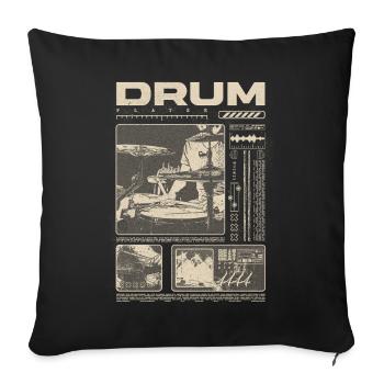 Rock Drummer Drum Player Streetwear - Sofa pillowcase 17,3'' x 17,3'' (45 x 45 cm) - black - Front