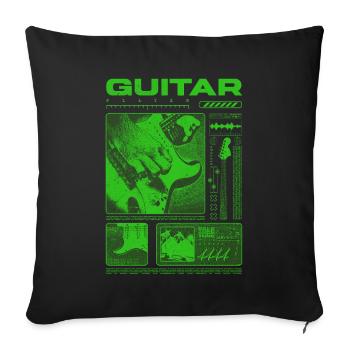 Guitariste Guitariste Rock Musicien streetwear - Housse de coussin décorative 45 x 45 cm - noir - Devant