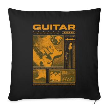Guitariste Guitariste Rock Musicien streetwear - Housse de coussin décorative 45 x 45 cm - noir - Devant