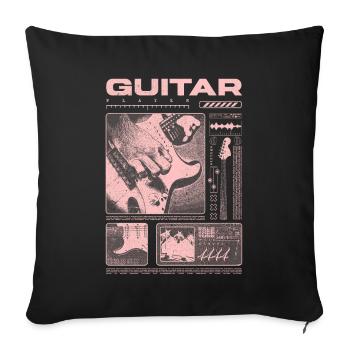 Guitariste Guitariste Rock Musicien streetwear - Housse de coussin décorative 45 x 45 cm - noir - Devant
