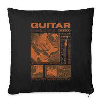 Guitariste Guitariste Rock Musicien streetwear - Housse de coussin décorative 45 x 45 cm - noir - Devant