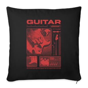 Guitariste Guitariste Rock Musicien streetwear - Housse de coussin décorative 45 x 45 cm - noir - Devant