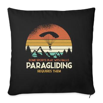 Sunset Paragliding Motif - Sofa pillowcase 17,3'' x 17,3'' (45 x 45 cm) - black - Front