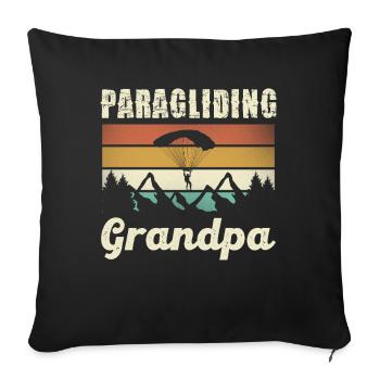 Paragliding Grandpa Retro - Sofa pillowcase 17,3'' x 17,3'' (45 x 45 cm) - black - Front