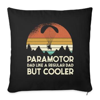 Paramoteur Papa Retro Sunset - Housse de coussin décorative 45 x 45 cm - noir - Devant