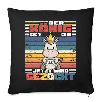 Game König computerspiel - Sofakissenbezug 45 x 45 cm - Schwarz - Vorne