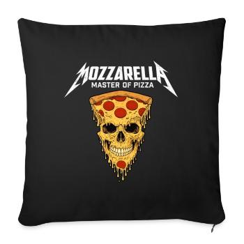 Mozzarella Masters Of Pizza Blague drôle sur le fromage - Housse de coussin décorative 45 x 45 cm - noir - Devant