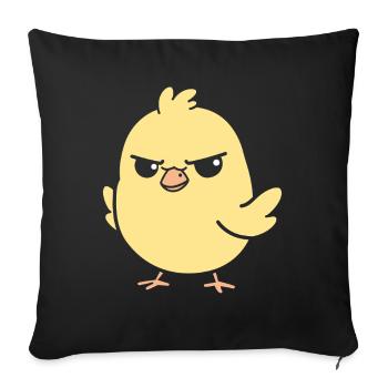 Poussin tenace jaune - Housse de coussin décorative 45 x 45 cm - noir - Devant