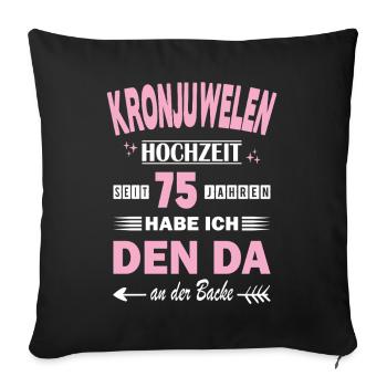 75 ans de relation Anniversaire de mariage Anniversaire de mariage - Housse de coussin décorative 45 x 45 cm - noir - Devant