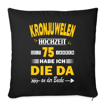 75 ans de relation Anniversaire de mariage Anniversaire de mariage - Housse de coussin décorative 45 x 45 cm - noir - Devant