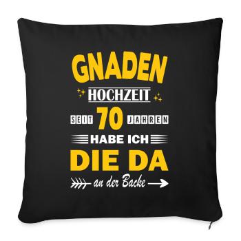 70 ans de mariage anniversaire de relation Mariage Anniversaire de mariage - Housse de coussin décorative 45 x 45 cm - noir - Devant
