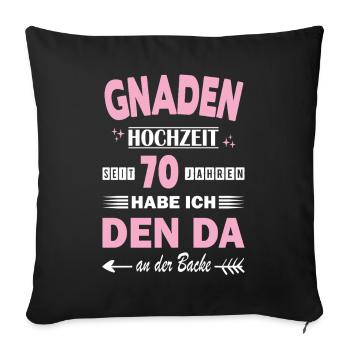 70 ans de mariage anniversaire de relation Mariage Anniversaire de mariage - Housse de coussin décorative 45 x 45 cm - noir - Devant