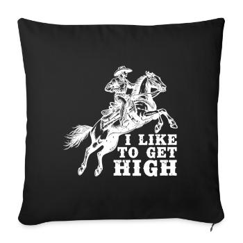 L’équitation de rodéo aime se défoncer en cowboy - Housse de coussin décorative 45 x 45 cm - noir - Devant
