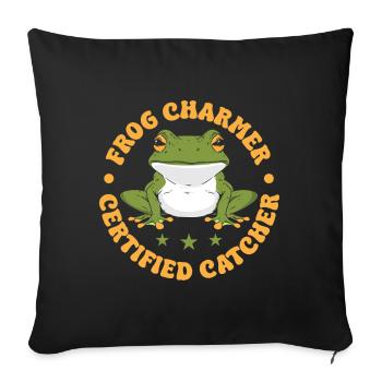 Frog Catcher Charmer Certified Frog - Sofakissenbezug 45 x 45 cm - Schwarz - Vorne