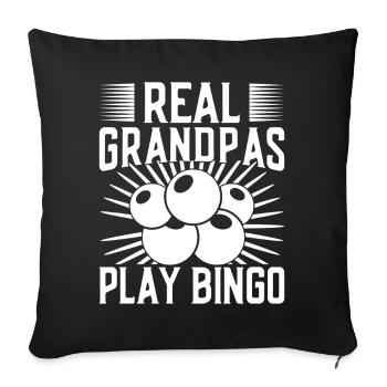 Bingo Player Real Grandpas Play Bingo - Sofa pillowcase 17,3'' x 17,3'' (45 x 45 cm) - black - Front