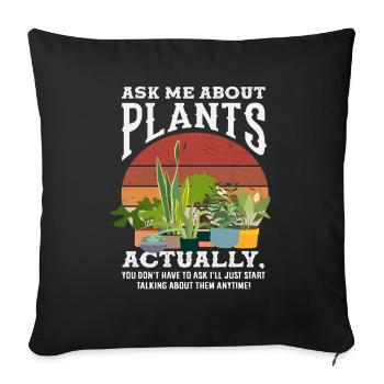 Demande-moi pour Plant Lover - Housse de coussin décorative 45 x 45 cm - noir - Devant