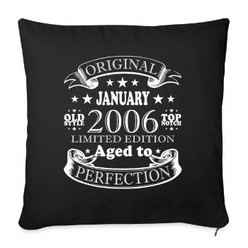 20th Birthday Original January Volume 2006 - Sofa pillowcase 17,3'' x 17,3'' (45 x 45 cm) - black - Front