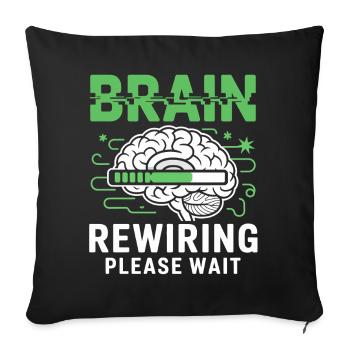 Brain Restart Please Wait - Sofa pillowcase 17,3'' x 17,3'' (45 x 45 cm) - black - Front