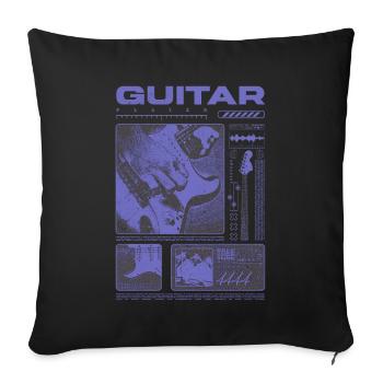 Guitariste Guitariste Rock Musicien streetwear - Housse de coussin décorative 45 x 45 cm - noir - Devant