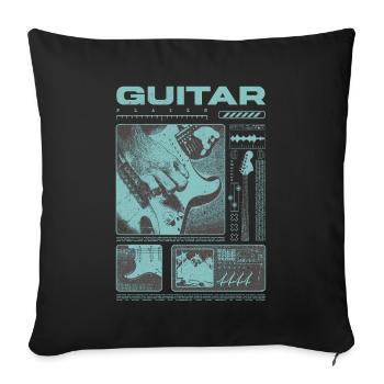 Guitar Player Rock Guitarist Streetwear Musician - Sofa pillowcase 17,3'' x 17,3'' (45 x 45 cm) - black - Front