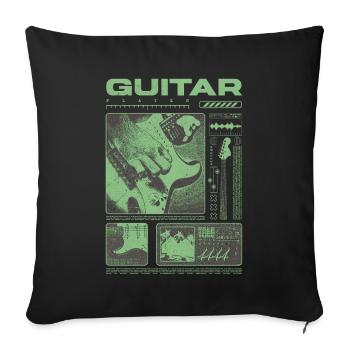 Guitariste Guitariste Rock Musicien streetwear - Housse de coussin décorative 45 x 45 cm - noir - Devant