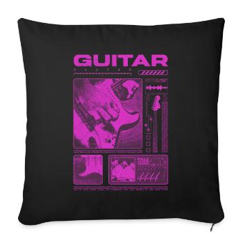 Guitariste Guitariste Rock Musicien streetwear - Housse de coussin décorative 45 x 45 cm - noir - Devant