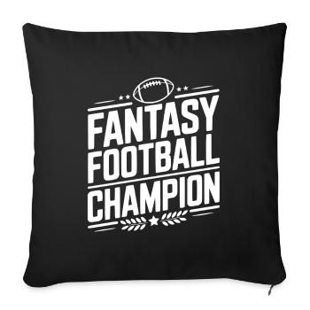Fantasy Football Champion - Sofa pillowcase 17,3'' x 17,3'' (45 x 45 cm) - black - Front