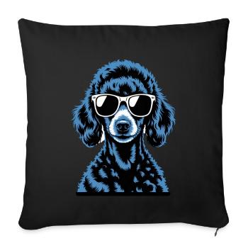 Caniche noir - Housse de coussin décorative 45 x 45 cm - noir - Devant