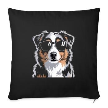 Berger australien - Housse de coussin décorative 45 x 45 cm - noir - Devant