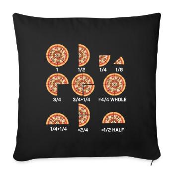 Math Equations Pizza Slice Funny Food  - Sofa pillowcase 17,3'' x 17,3'' (45 x 45 cm) - black - Front