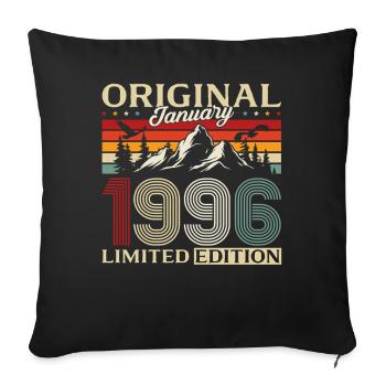 30e anniversaire Original janvier 1996 - Housse de coussin décorative 45 x 45 cm - noir - Devant