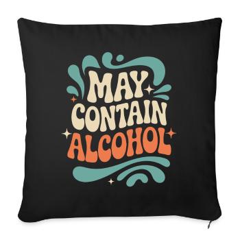 May Contain Alcohol Alkohol Mallorca Saufen JGA - Sofa pillowcase 17,3'' x 17,3'' (45 x 45 cm) - black - Front